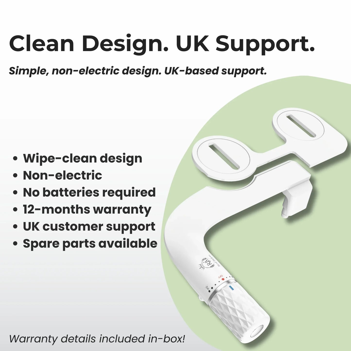 Non-Electric Bidet Attachment UK SPEC | Ultra-Thin Dual Nozzle | Real Bidets - Real Bidets