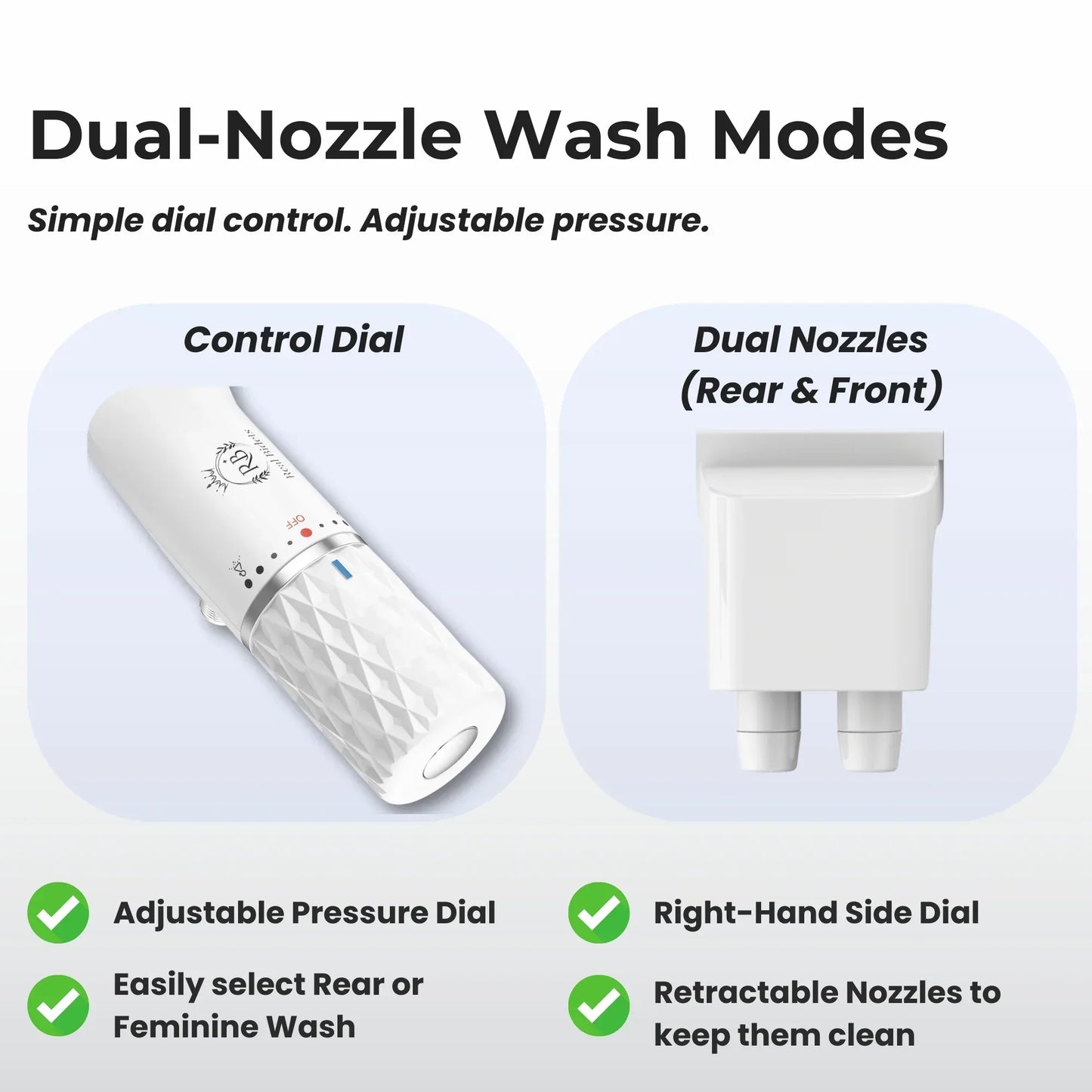 Non-Electric Bidet Attachment UK SPEC | Ultra-Thin Dual Nozzle | Real Bidets - Real Bidets