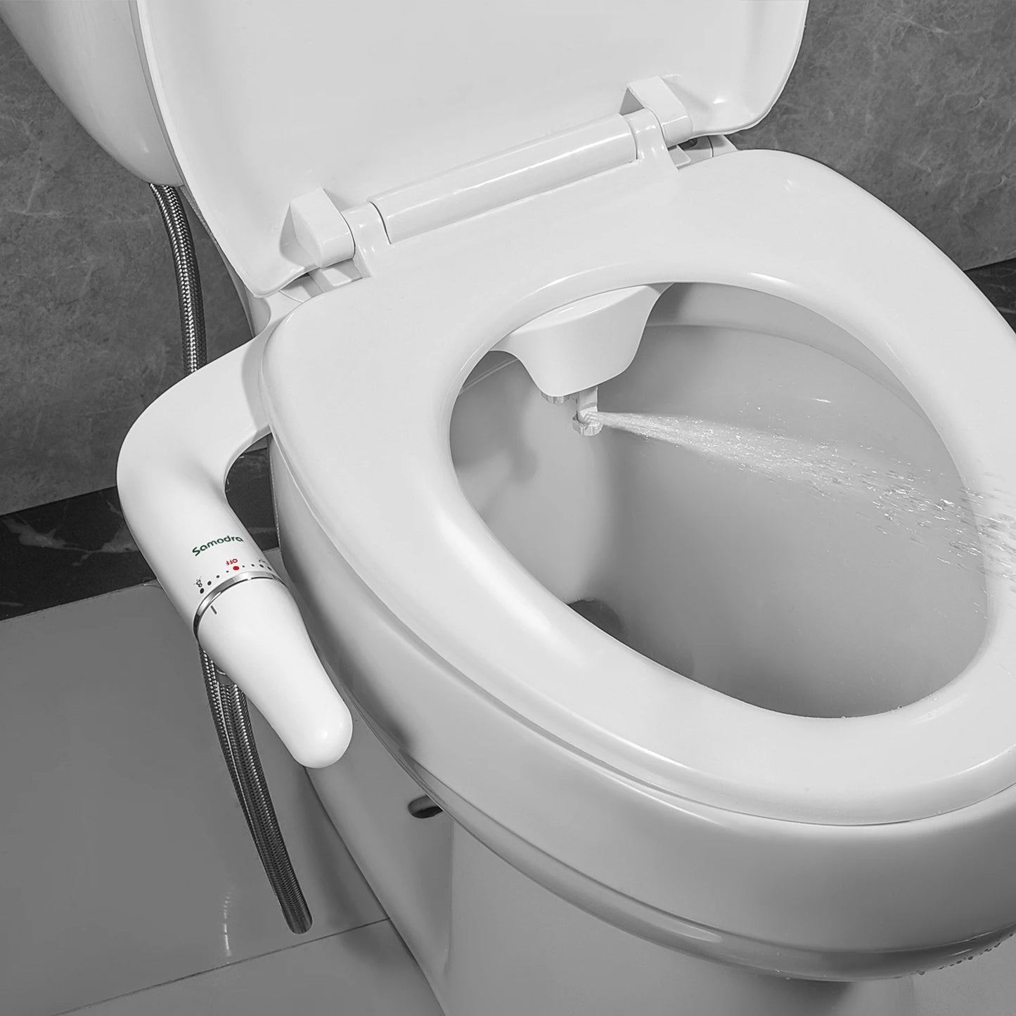 SAMODRA Ultra-Slim Bidet Toilet Seat Attachment – Adjustable Water Pressure – Brass Inlet – UK Fit